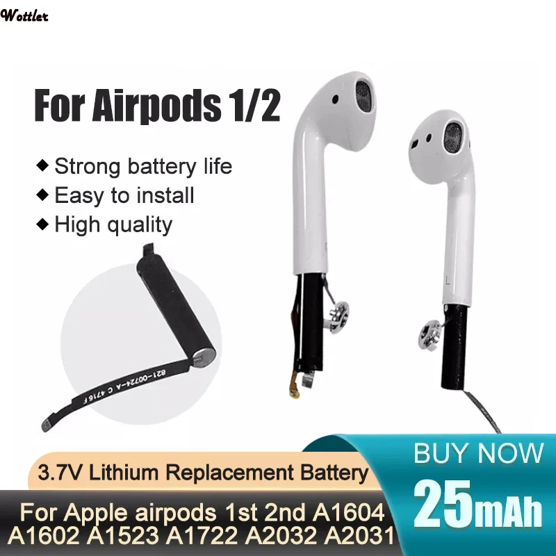 Маленький размер 3 7 в 25 мАч сменный литий-ионный аккумулятор Airpod гарнитура для
