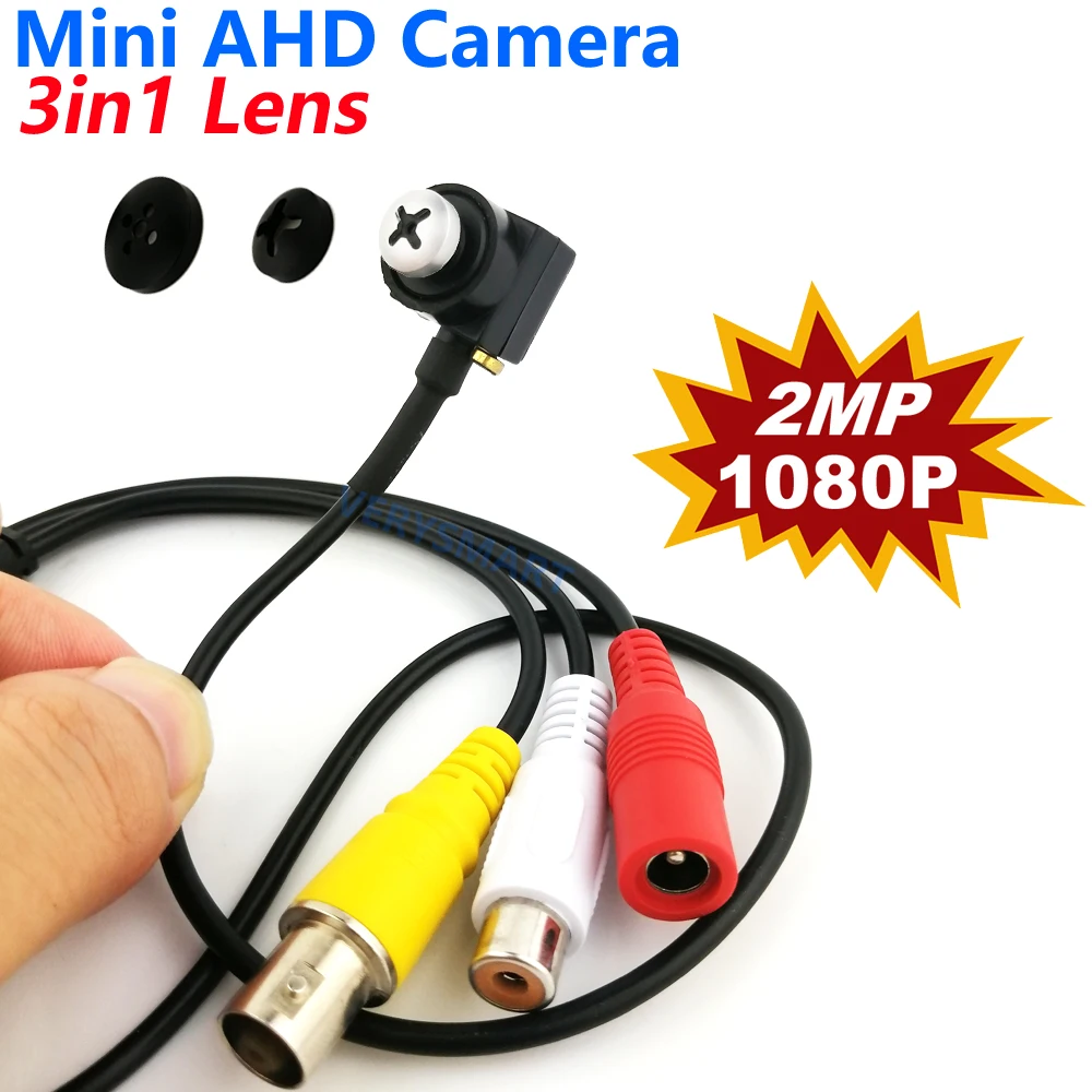 

Small Mini HD AHD CCTV Camera 3.7mm 3in1 Lens 2MP 1080P Indoor Security Surveillance Camera