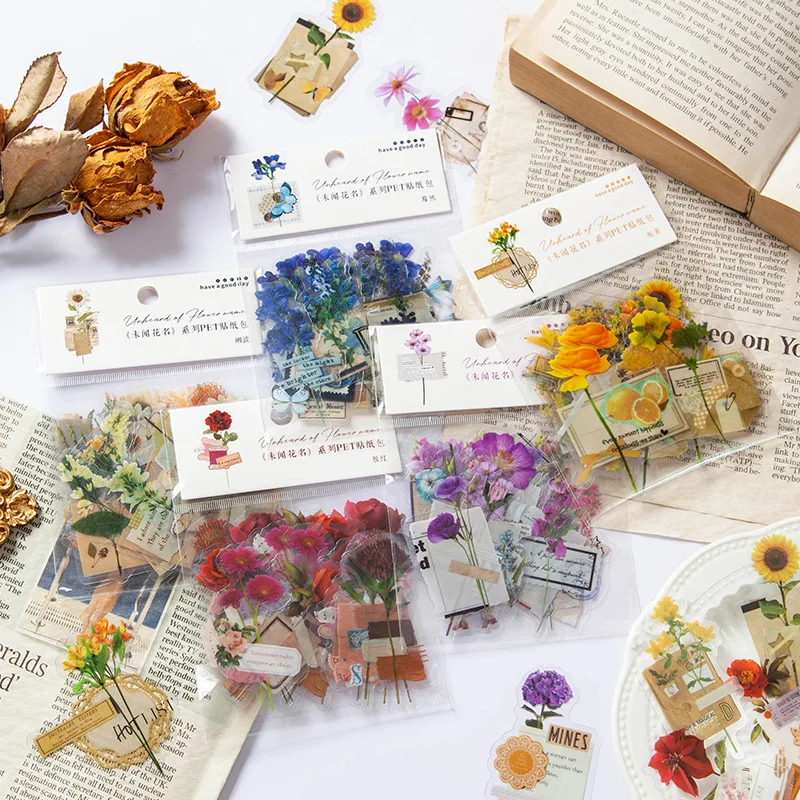 

20 листов цветочных наклеек в упаковке, материал для украшения «сделай сам», руководство, винтажное искусство, альбом для скрапбукинга, наклейки