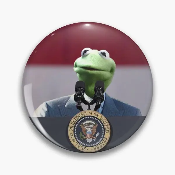 

President Kermit Customizable Soft Button Pin Hat Funny Gift Lover Brooch Creative Women Metal Cute Badge Fashion Collar