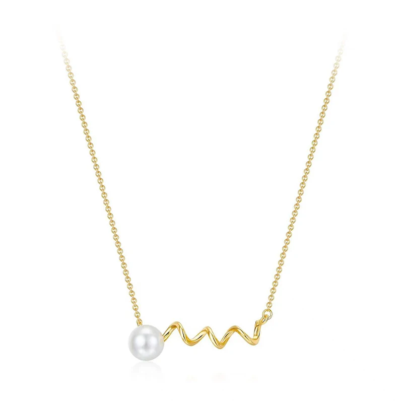 

925 чистое серебро с 18K золотой ожерелье, подходит для женщин ракушка жемчужный кабель цепи панк - вечеринки дизайнер японский коктейль