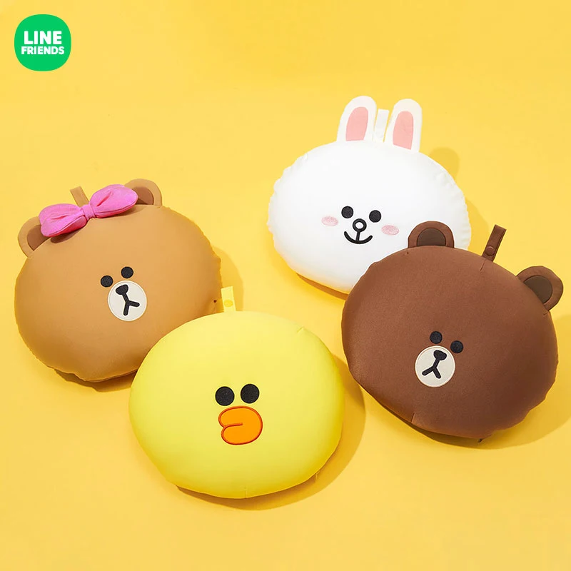 

Genuine Kpop Anime Figure Line Friends Brown Bear Sally U Shaped Memory Foam Neck Pillows Cushion Doll Two In One Girls Toy Gift