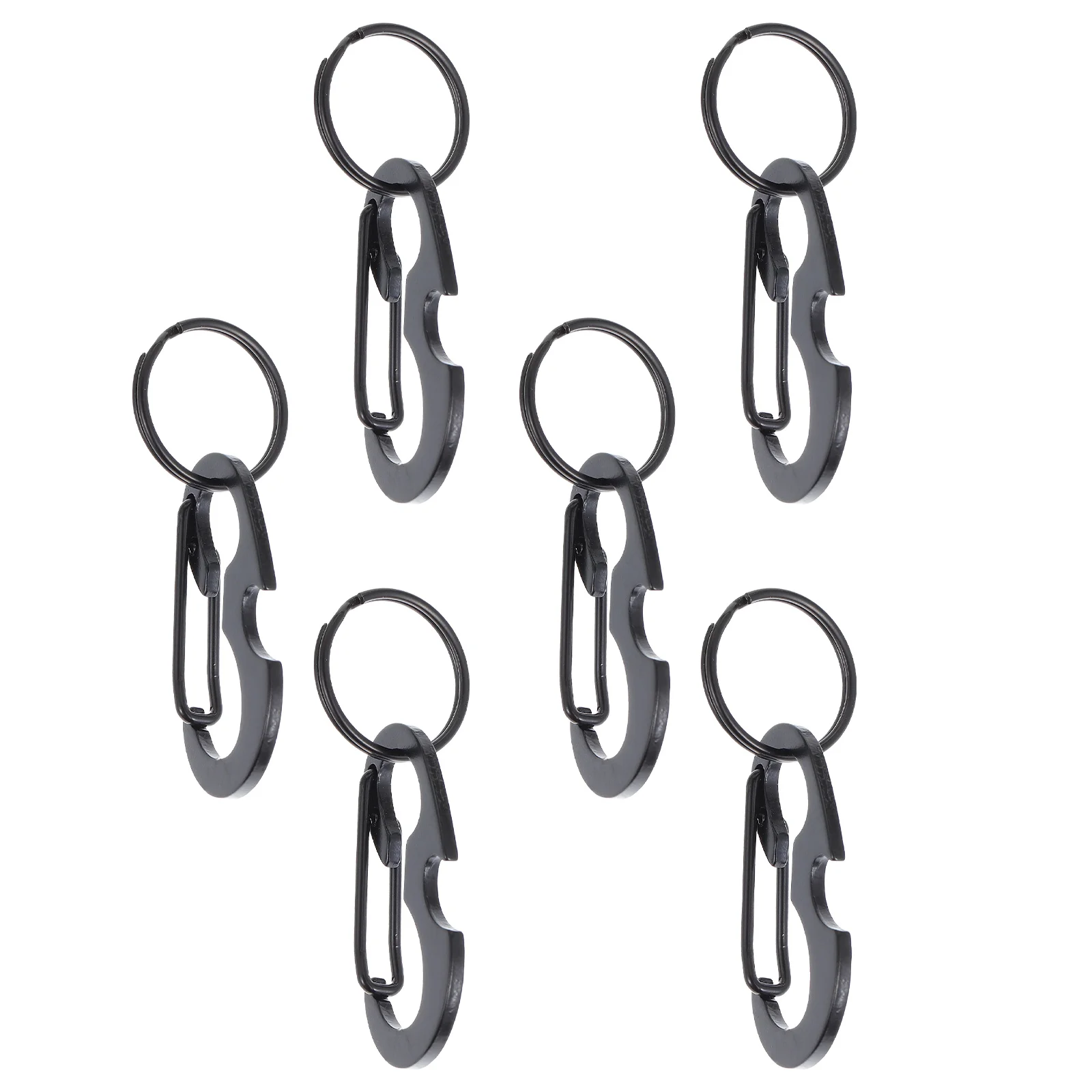 

6Pcs Multifunctional D-shaped Carabiner Metal Climbing Tool Stainless Steel Keychain Bottle Opener