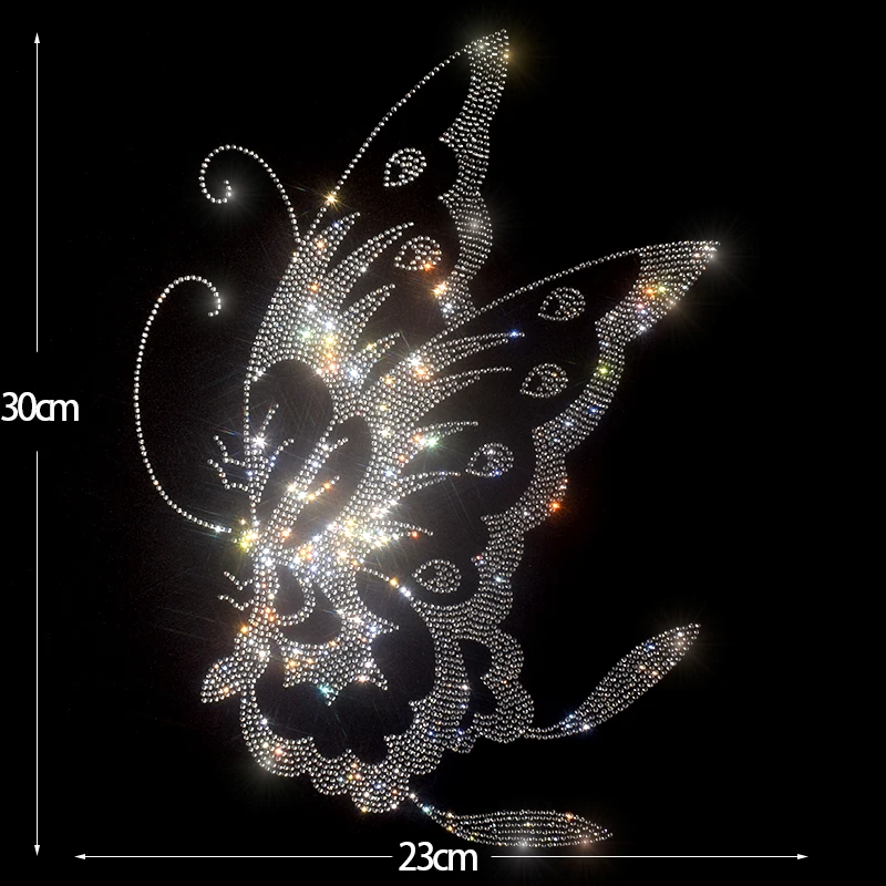 Популярная женская футболка с рисунком бабочки и стразами аксессуары для одежды