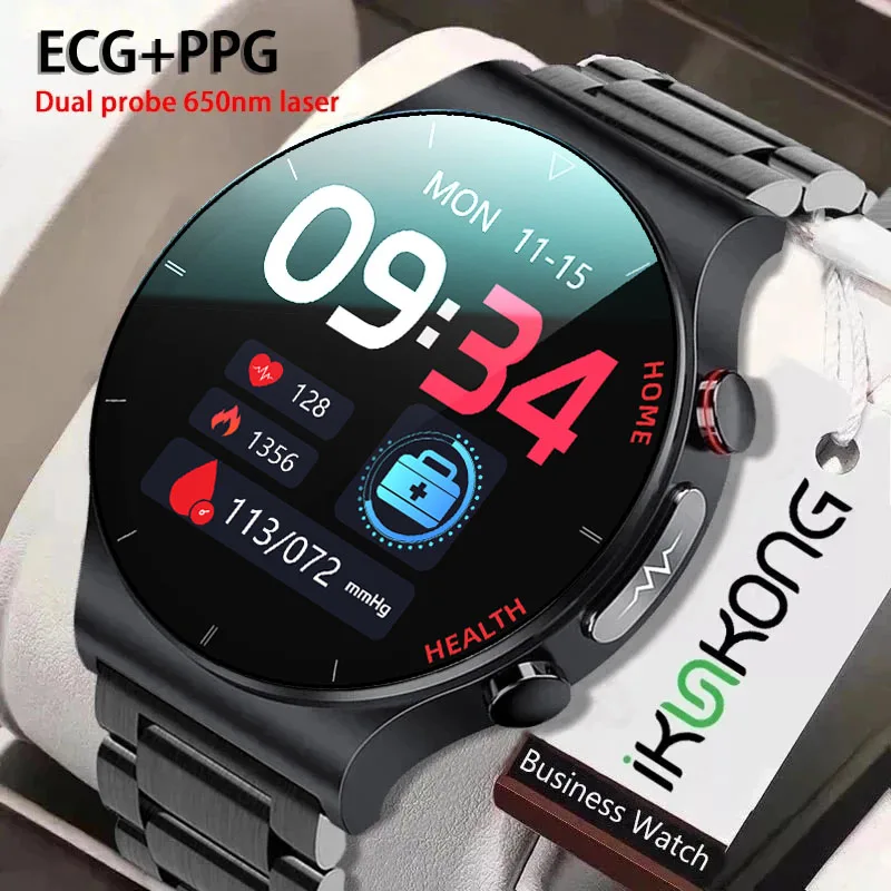 

2022New ECG+PPG Smart Watch Men Laser Treatment Of Hypertension Hyperglycemia Hyperlipidemia Heart Rate Healthy Sport Smartwatch