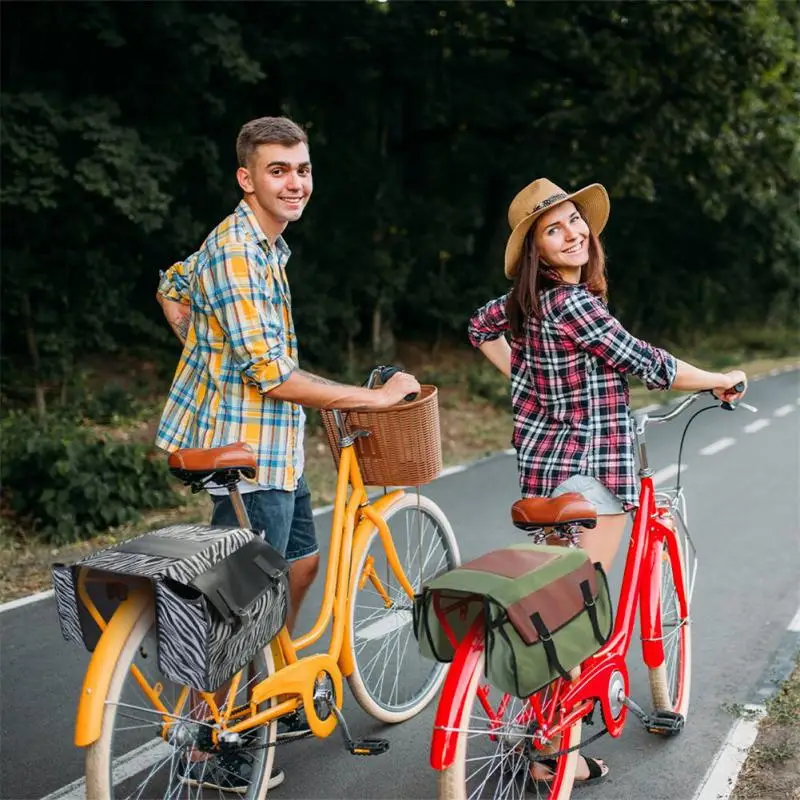 

Riding Bag Large-capacity Adjustable Elastic Mounting Straps Travel Storage Bag Leather High-quality Mountain Bike Canvas Bag