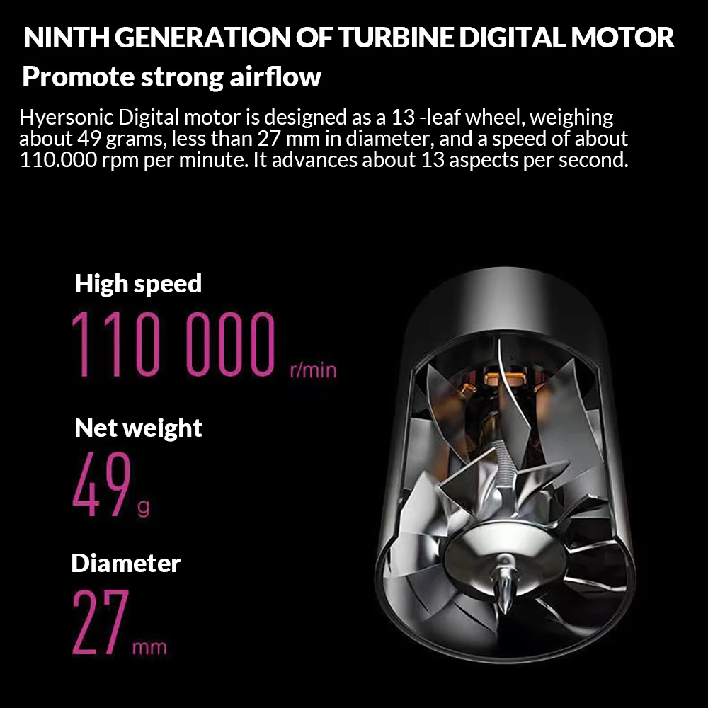 Электрический безлистный фен с отрицательными ионами профессиональный домашний