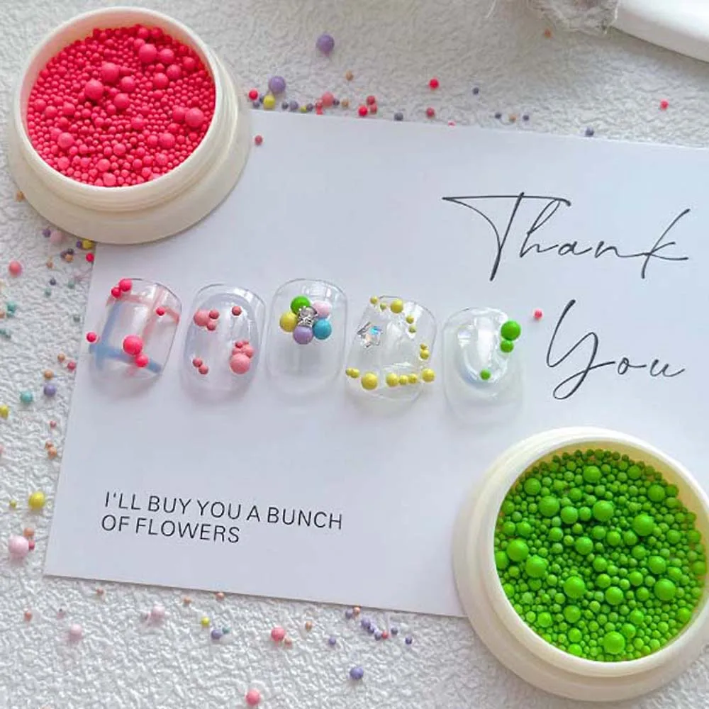 

Mix 6 Colors / Set Of Macaron Steel Beads Caviar Nail Jewelry Mini Nail Supplies Steel Balls 3D Nail Accessories