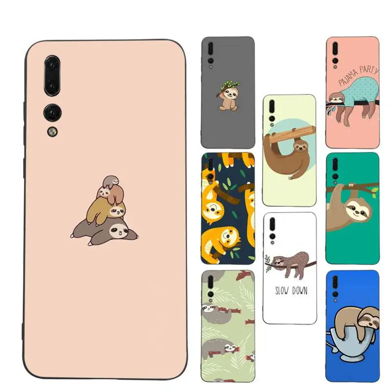 

Cute Sloth Phone Case for Huawei Honor 10 i 8X C 5A 20 9 10 30 lite pro Voew 10 20 V30