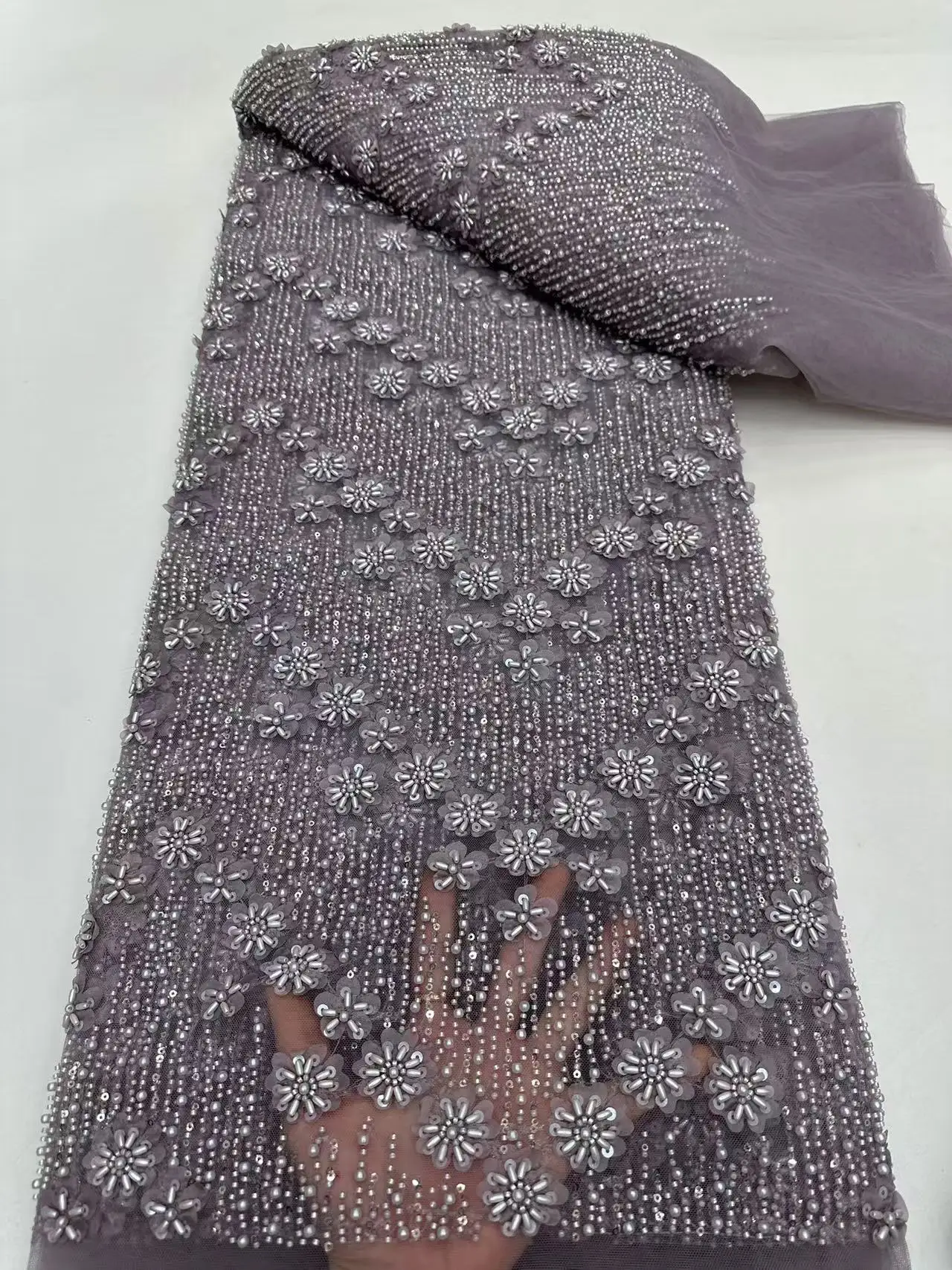 Роскошная африканская кружевная ткань с вышивкой бисером 2024 высококачественная