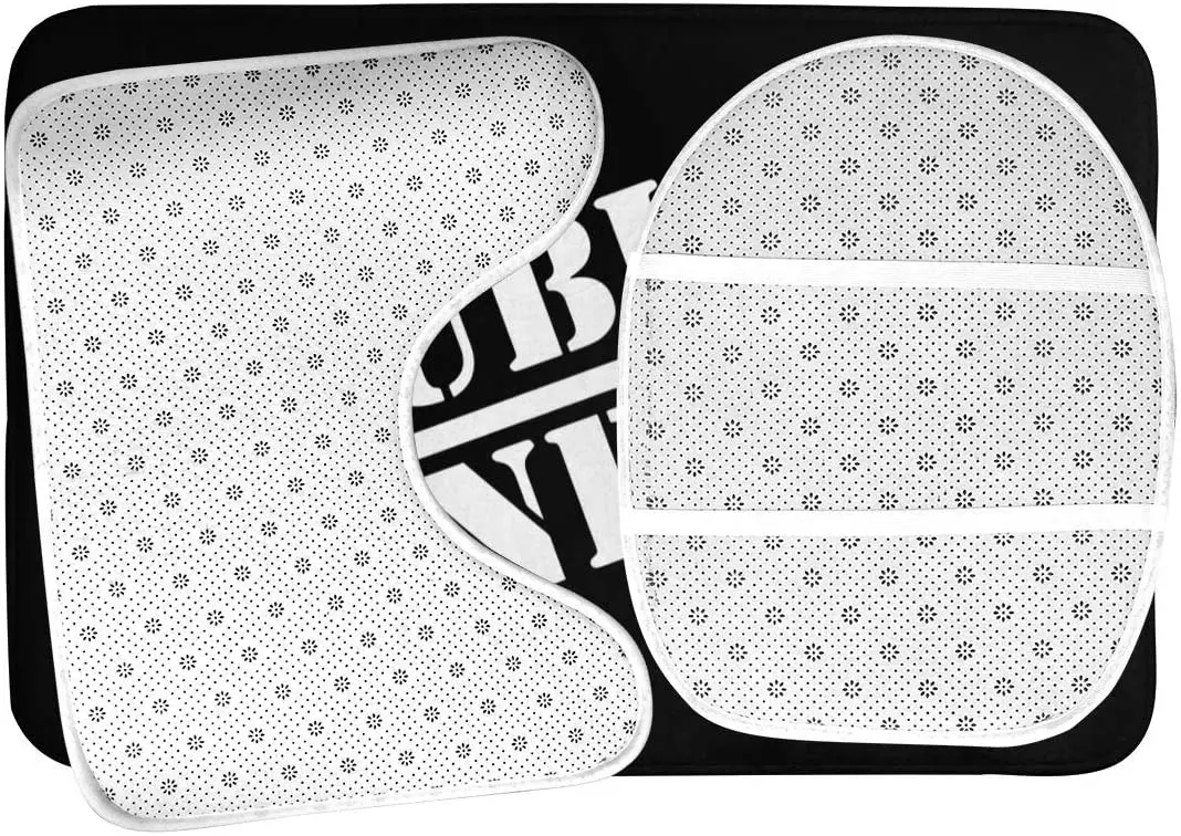 

Public Enemy Classic Logo 3 Piece Set Bath Mat Set, non-Slip Bathroom Mats Set/Bathroom Rugs/Contour Mat/Toilet Cover