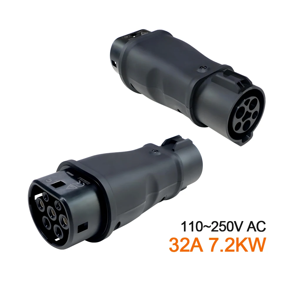 

GOODCELL Type1 to Type2 32A 1Phase 7.2kw Max EV Адаптер зарядного устройства J1772 to IEC62196 EV Преобразователь зарядного устройства