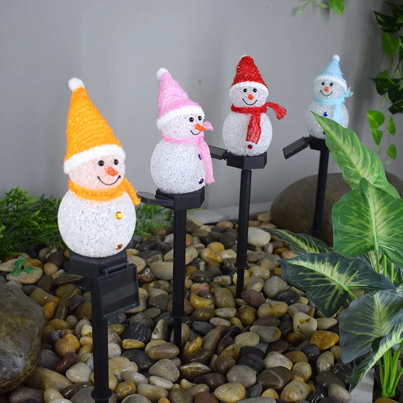 

Christmas Snowman Tree Solar Light For Outdoor Garden Ground Courtyard Waterproof Resin Lantern Xmas Holiday Decoration Lamp