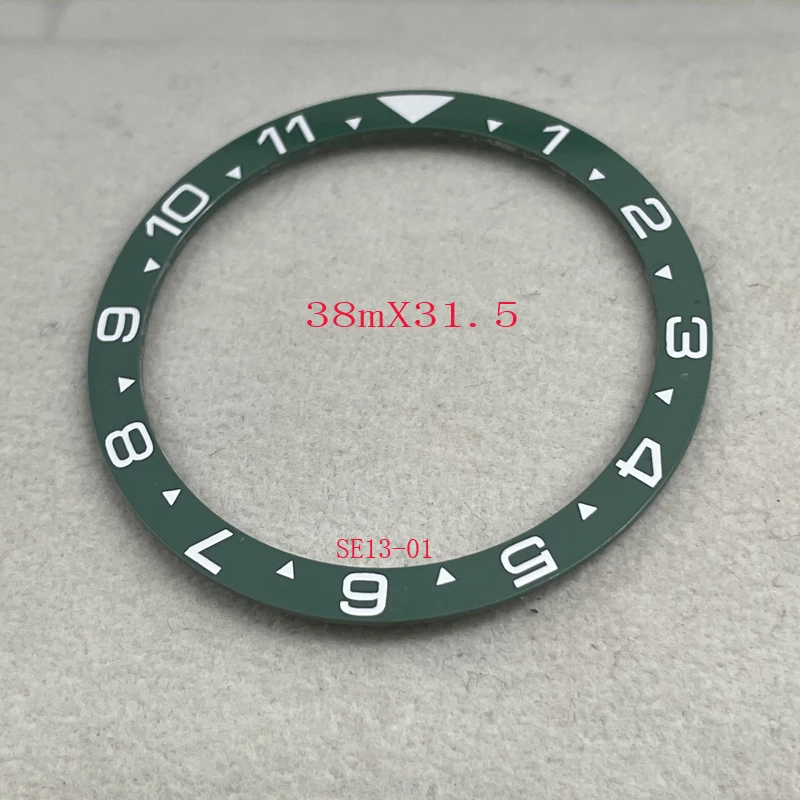 Black Blue Flat 12 Hours Ceramic Bezel Insert 38x31.5mm Ring for SKX Watch Case Replacement Part Accessories