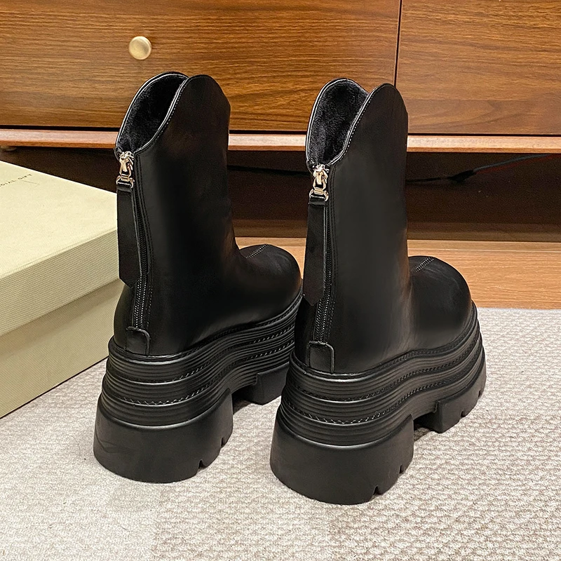 Водонепроницаемые ботильоны из искусственной кожи на высоком каблуке новинка 2025