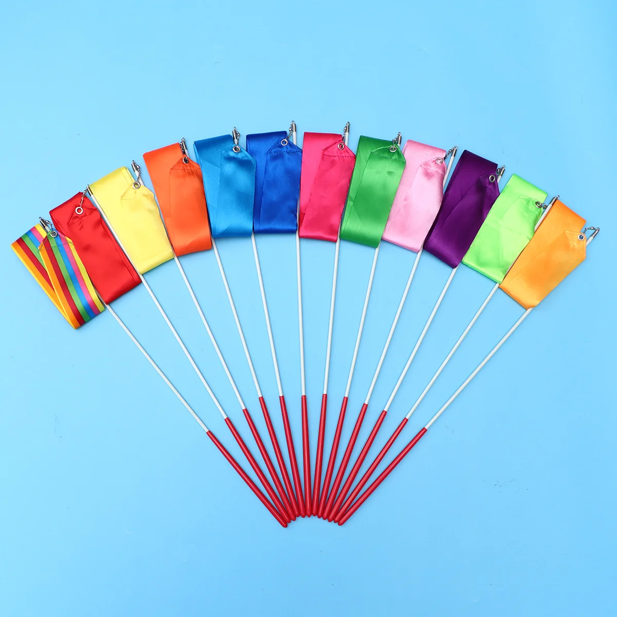 

12pcs Colorful Rhythmic Gymnastics Ribbon Dancing Gymnastics Ribbon Dancing Streamers for Kids Adults