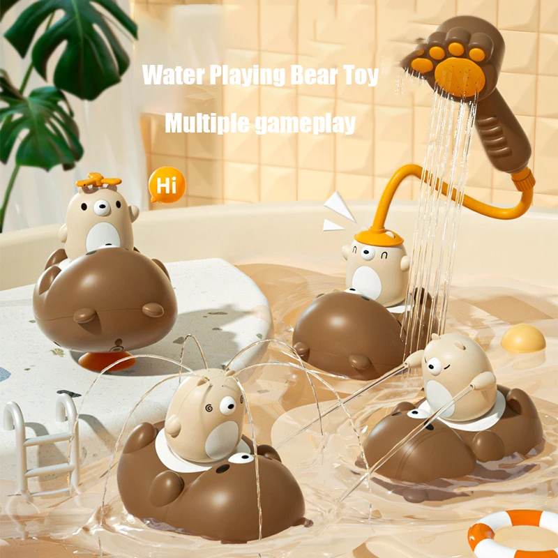 

Детские Игрушки для ванны, детский маленький медведь для купания, спрей для водяной душа, Настенная Ванная, электрический спрей для воды, игрушки для купания в ванной