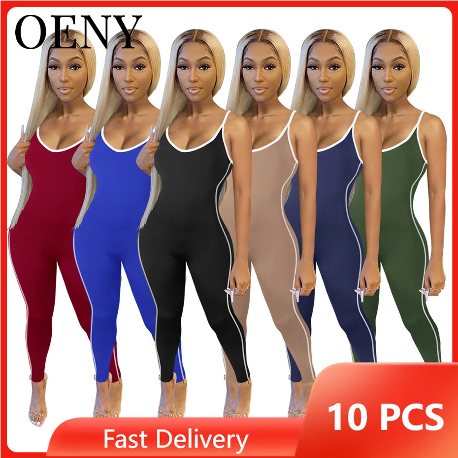 

Женский однотонный комбинезон с V-образным вырезом, открытой спиной