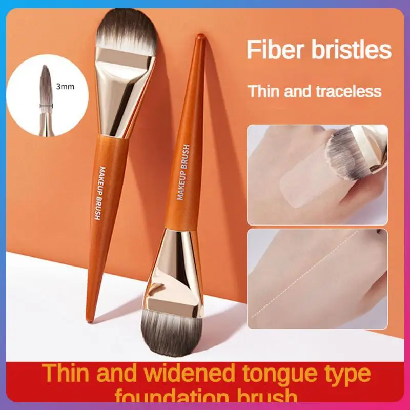 

Birch Foundation Brush Light And Thin Makeup Brush Makeup Accessories Flat Brush Tongue Brush Head Fiber Wool 20g Tongue Brush