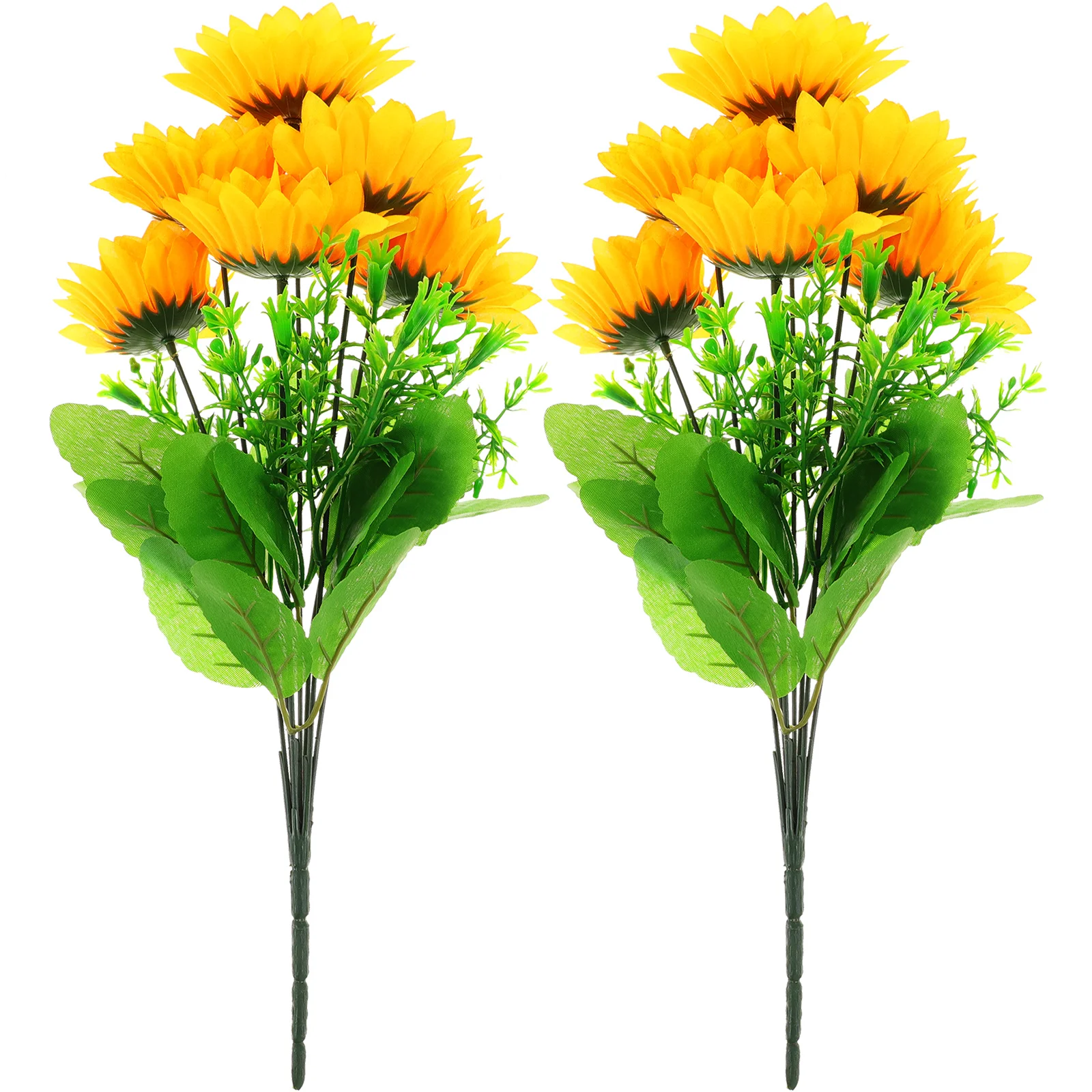 

2pcs Delicate Imitation Sunflower Bunches 7-head Sunflower Ornaments