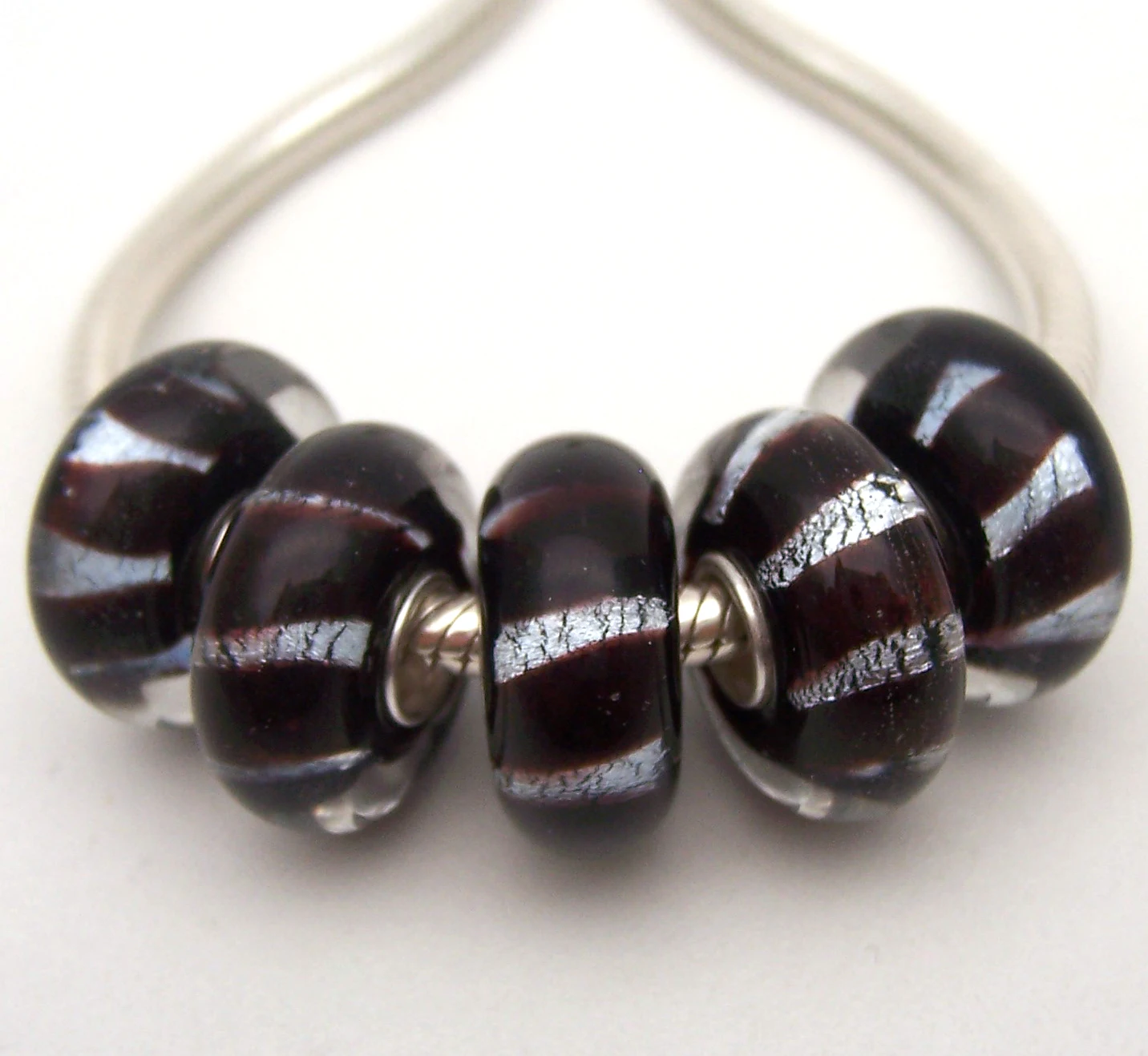 

YG1175 5X 100% Authenticity S925 Sterling Silver Beads Murano Glassbeads beads Fit European Charms Bracelet diy jewelry Lampwork