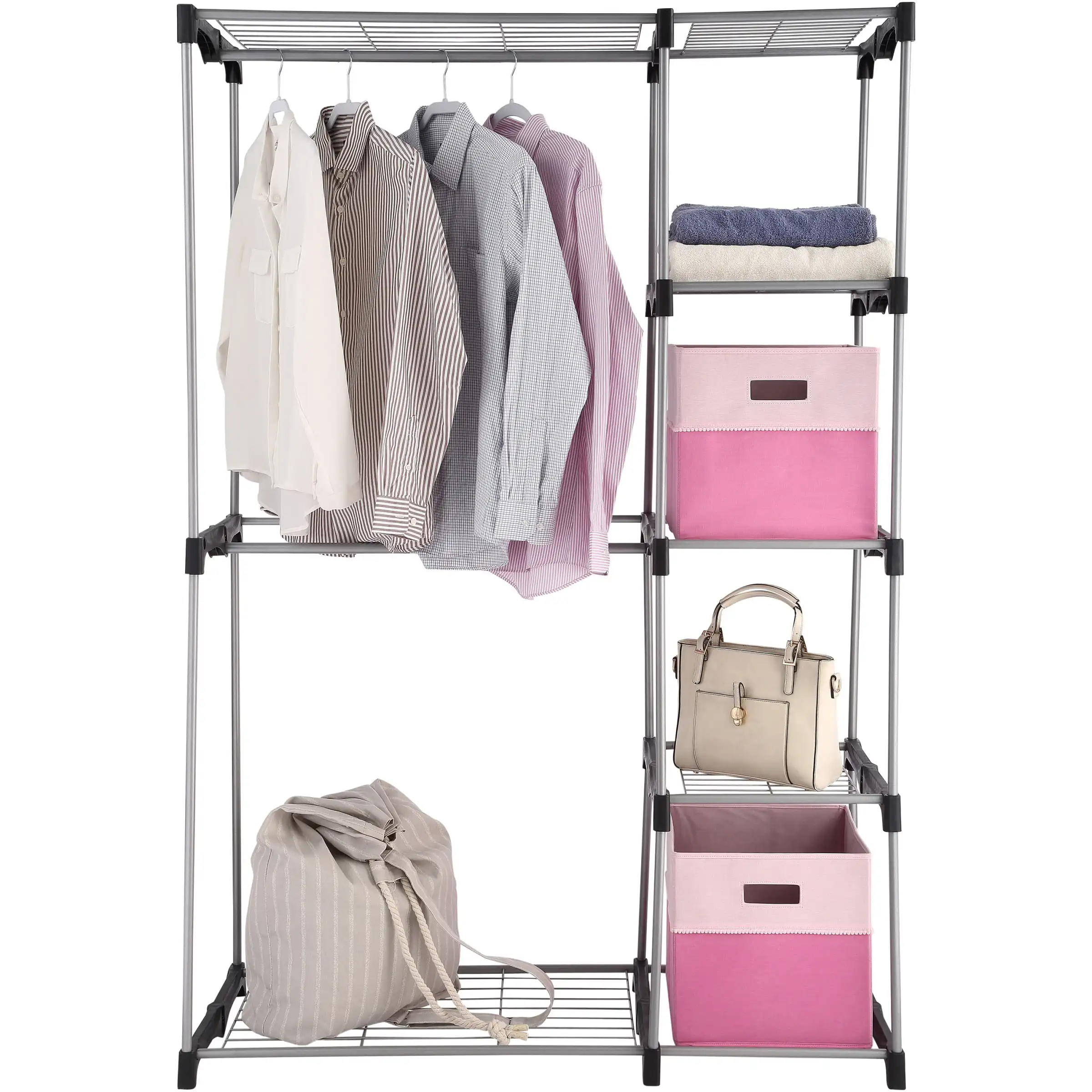 

Wire Shelf Closet Organizer, 2-Tier, Easy to Assemble
