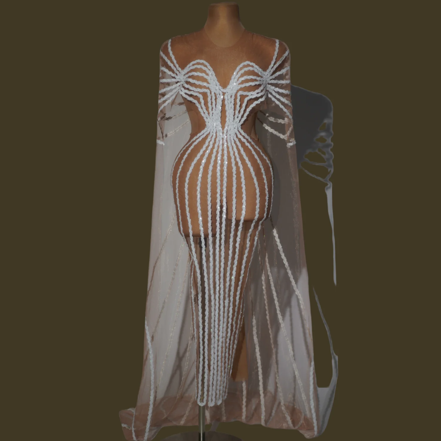 Костюмы для фотосессии девочек прозрачная шаль с блестками со шлейфом вечернее