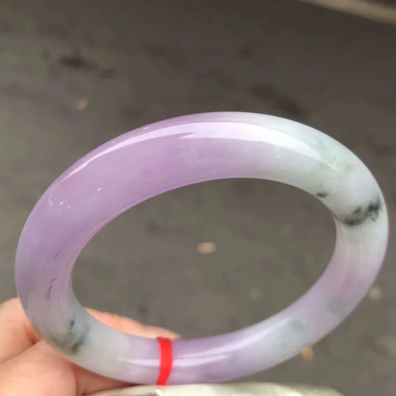 Круглый стержень натурального класса AAA ледяной зеленый Лавандовый Нефрит