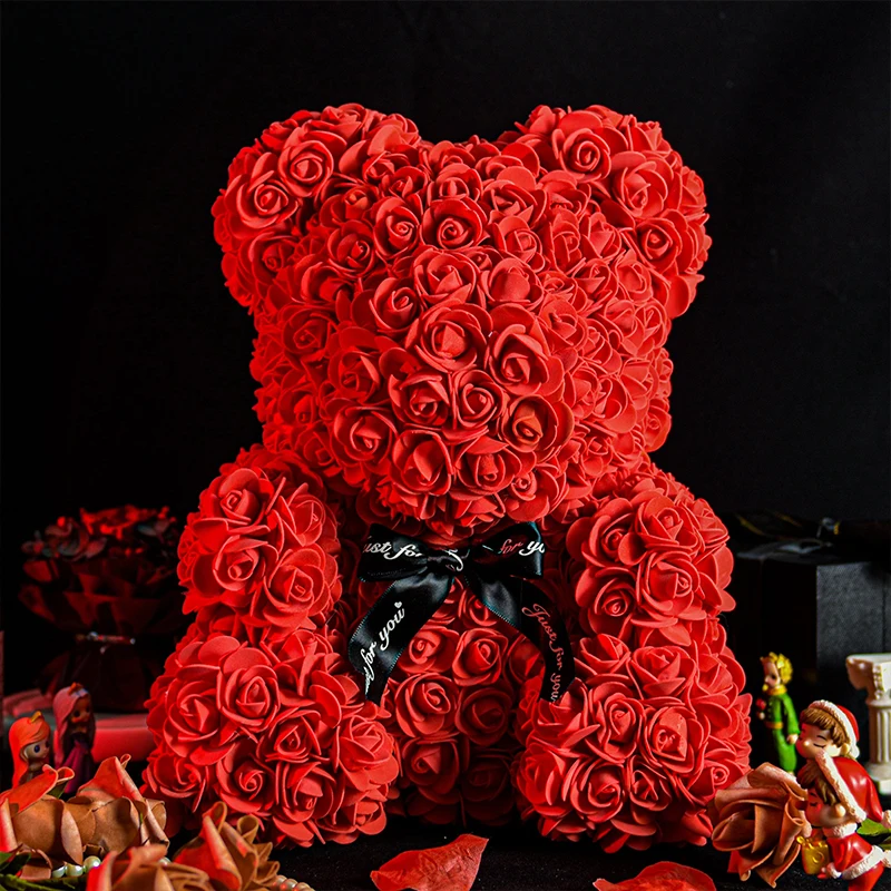 

Gifts for Mom Rose Bear 25Cm/40Cm Artificial Flowers Rose Teddy Bear Wedding Anniversary Birthday Gifts for Her Girlfriend Women
