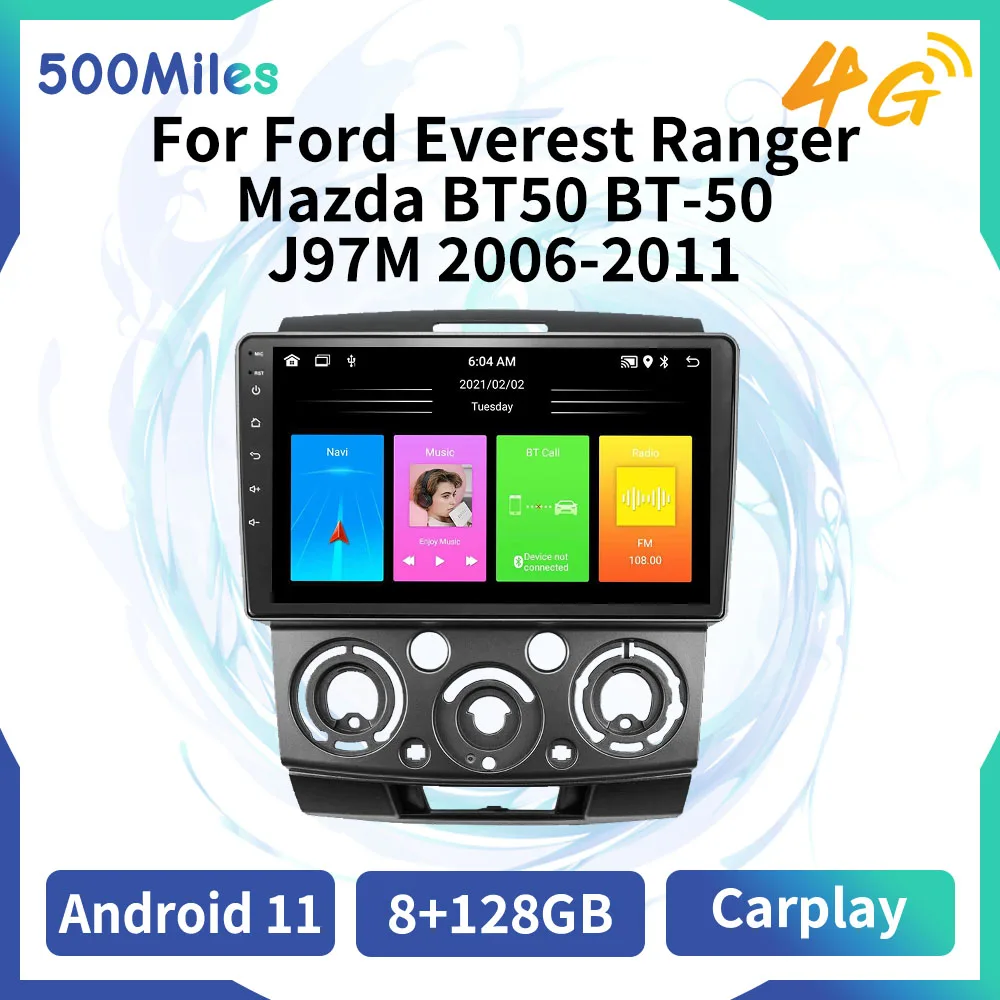 Автомобильная стереосистема для Ford Everest Ranger Mazda BT50 BT-50 J97M 2006-2011 2 Din Android
