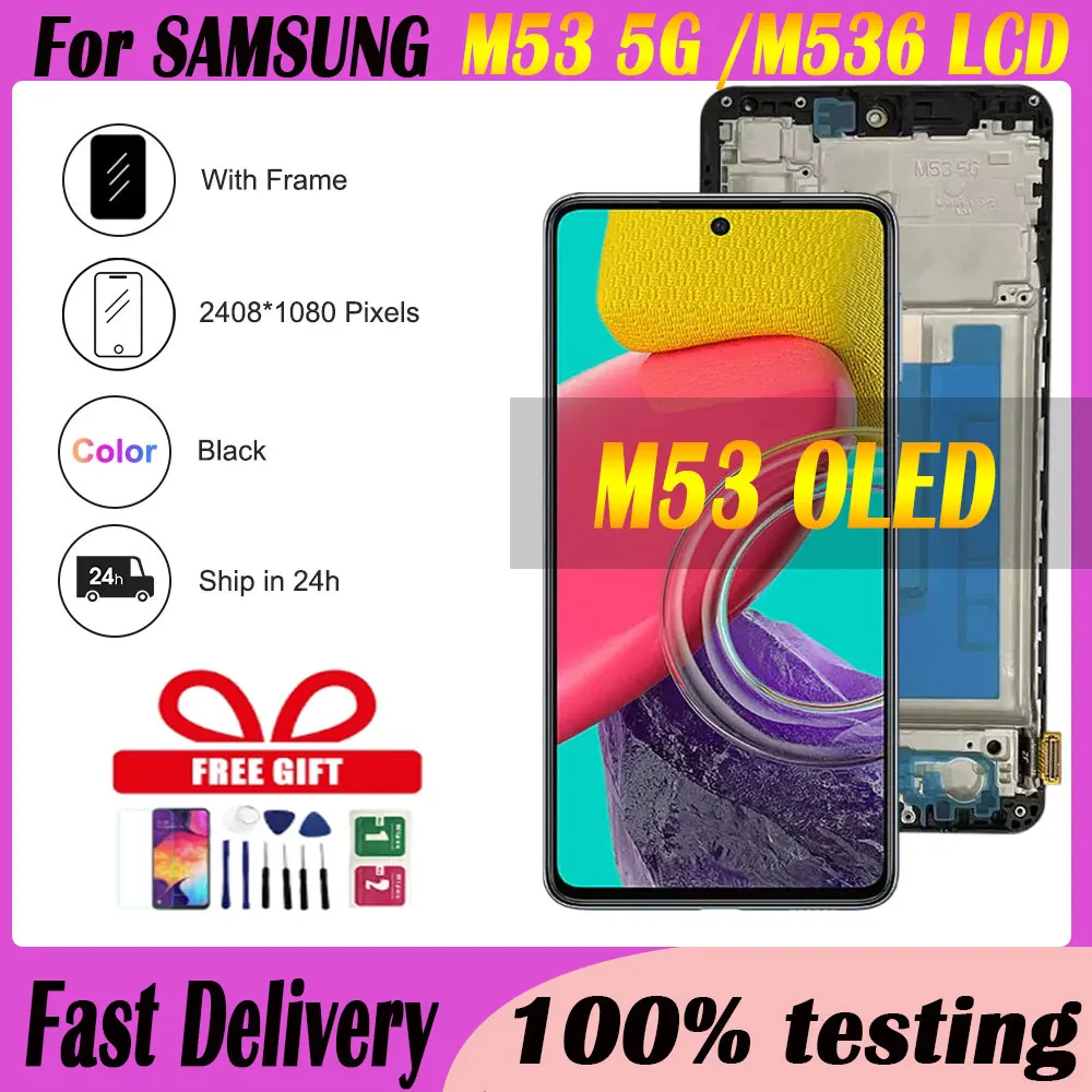 ЖК-дисплей Super AMOLED M53 M54 с сенсорным экраном и дигитайзером в сборе для Samsung 5G LCD M536
