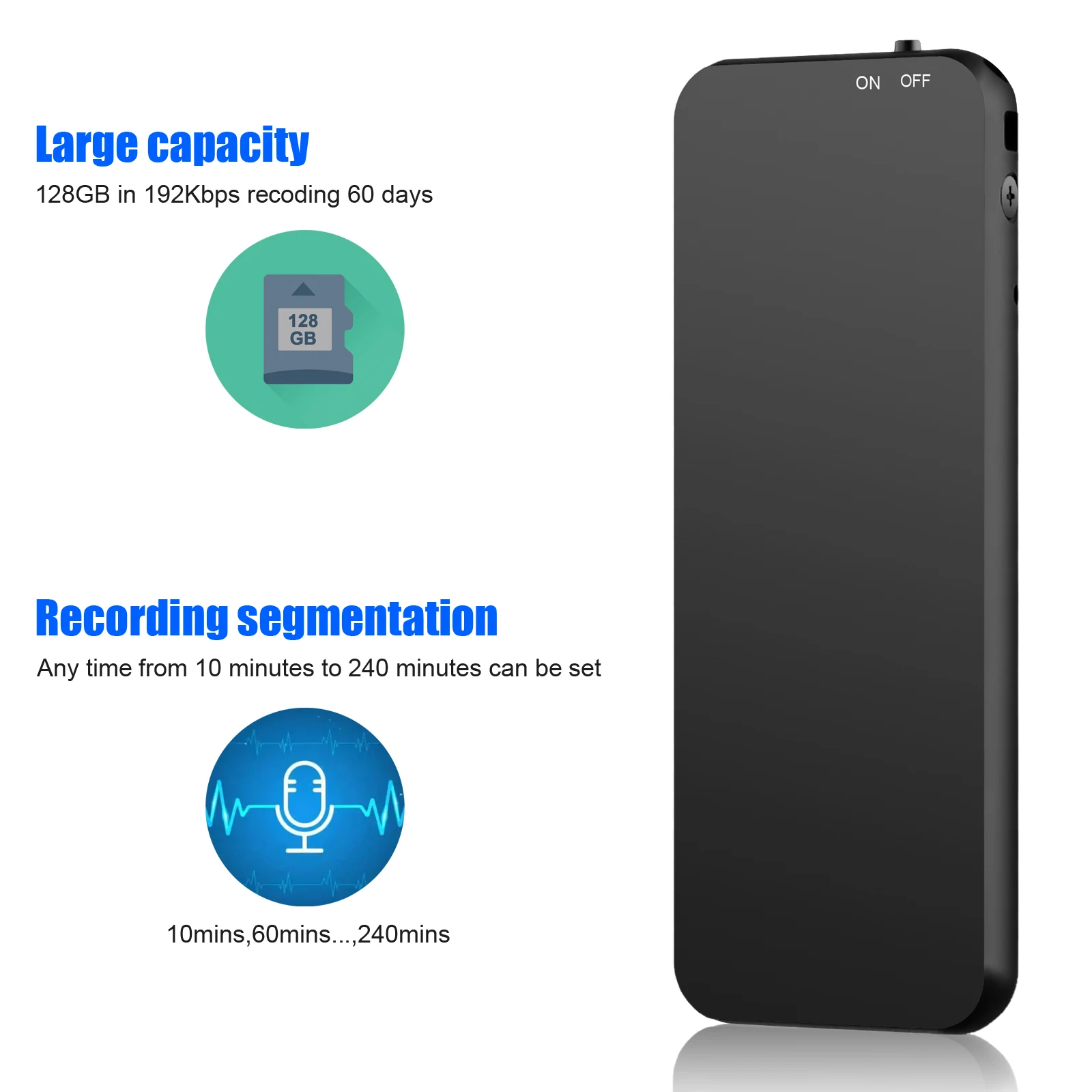 Vandlion V53 Голосовой рекордер Type-C WAV 192 Кбит/с Аудио Звуковая запись Устройство