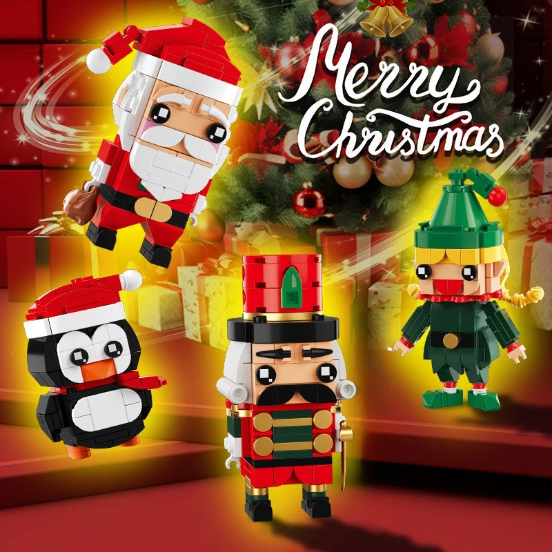 493 шт. MOC Рождественская серия строительные блоки для сборки 4 рождественских