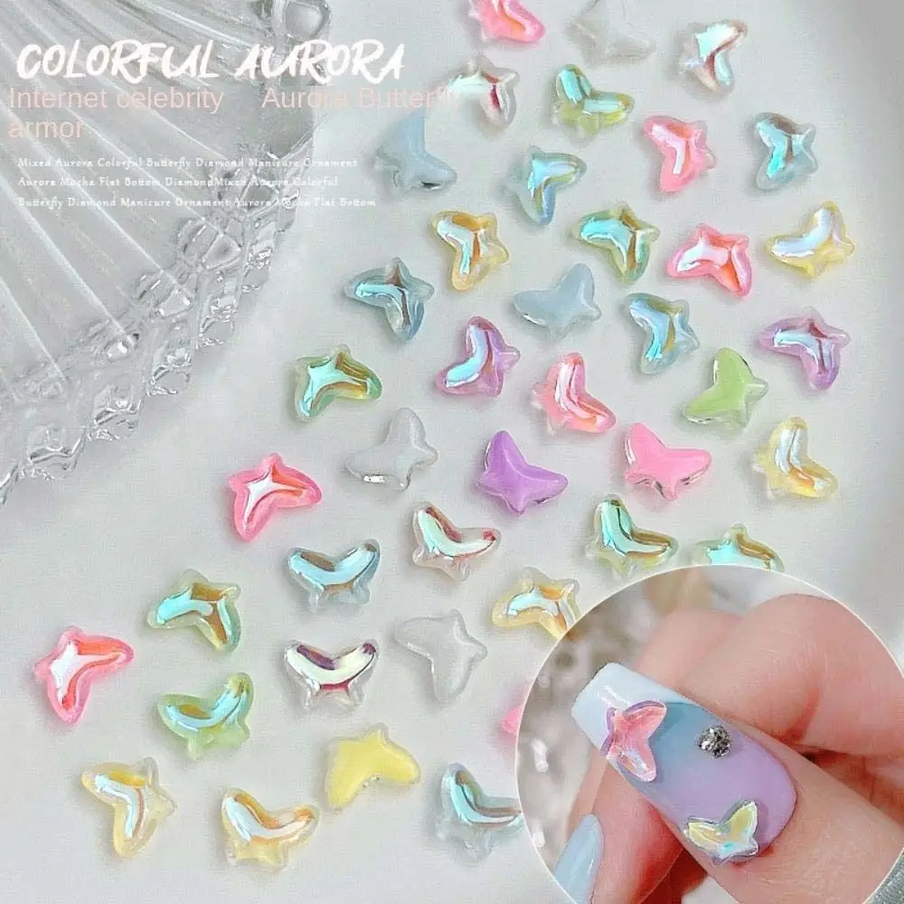 

20Pcs/set Aurora Crystal Butterfly Nail Decorations 3D Nail Art Drills Nail Rhinestones Nail Jewelry Manicure Accessories