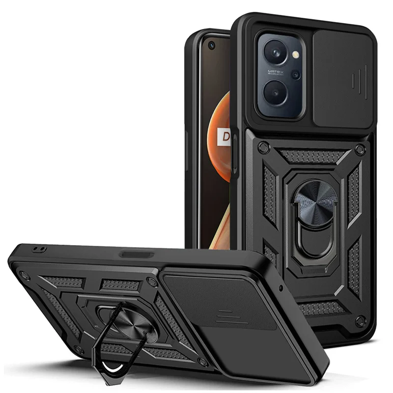 

For Realme 9i Global Case Camera Protection Ring Holder Back Cover For OPPO Realme 9i 9 i RMX3491 Magnetic Armor Phone Cases