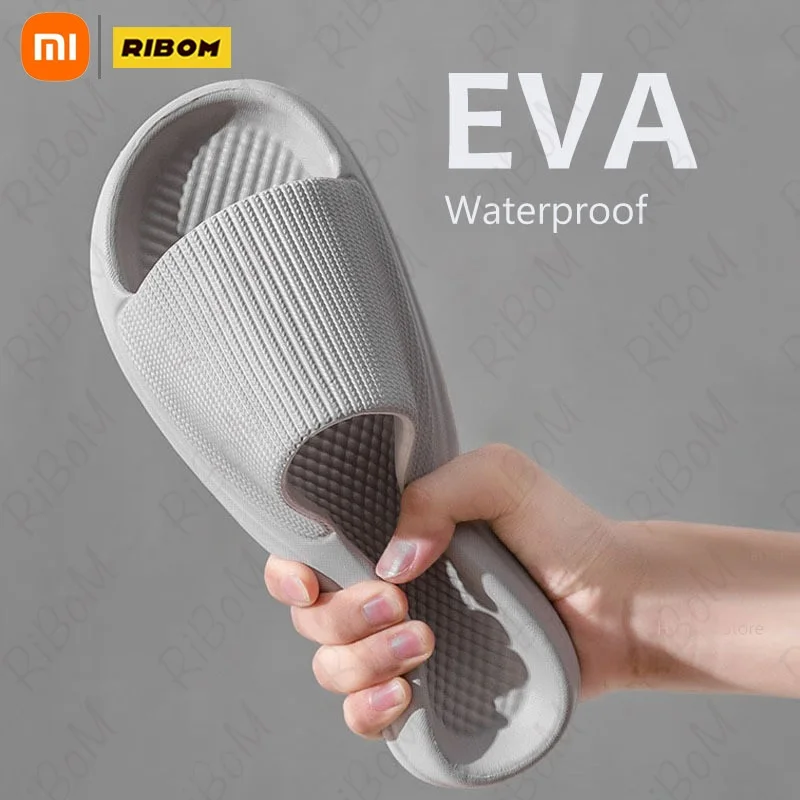 

Шлепанцы Xiaomi домашние на толстой подошве, однотонные сандалии из ЭВА, для душа, мягкая подошва, Нескользящие, летние Тапочки