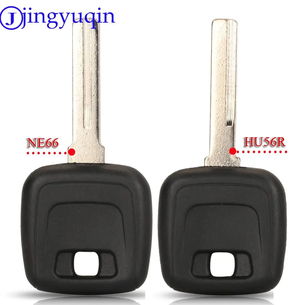 

jingyuqin Transponder Car Key For Volvo S40 V40 D30 S60 S80 XC90 XC60 Replacement Blank Key Case Fob NE66/HU56R Blade