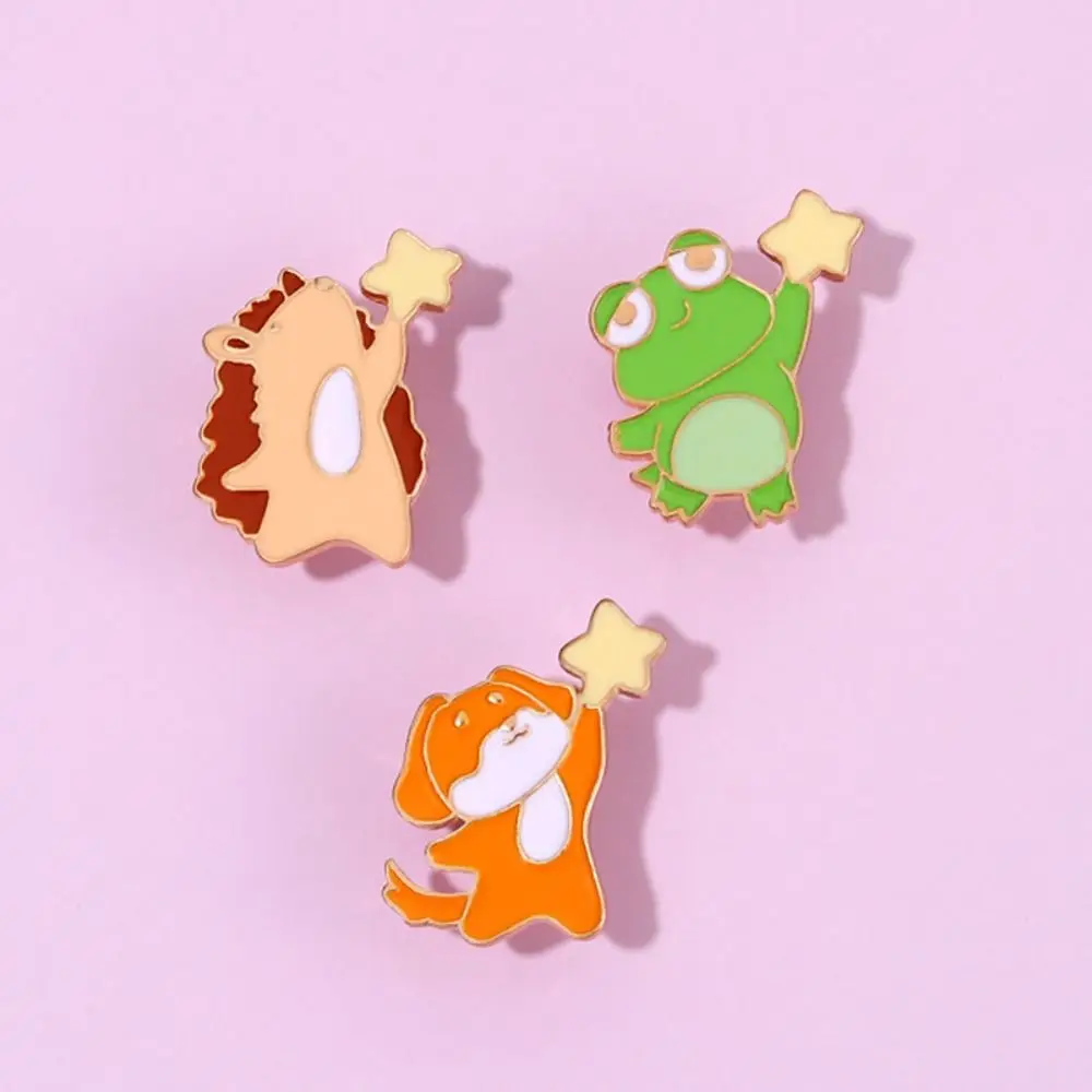 

Alloy Boys Gift Baking Paint Rabbit Girls Korean Style Badge Picking Stars Animal Brooch Women Brooch Enamel Badge