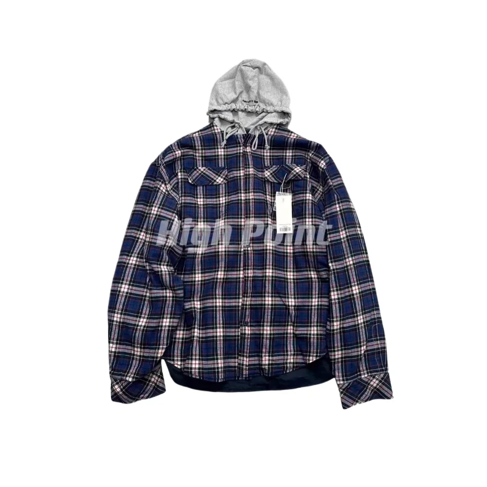 NIGO Мужская двусторонняя винтажная клетчатая рубашка с капюшоном на весну и осень