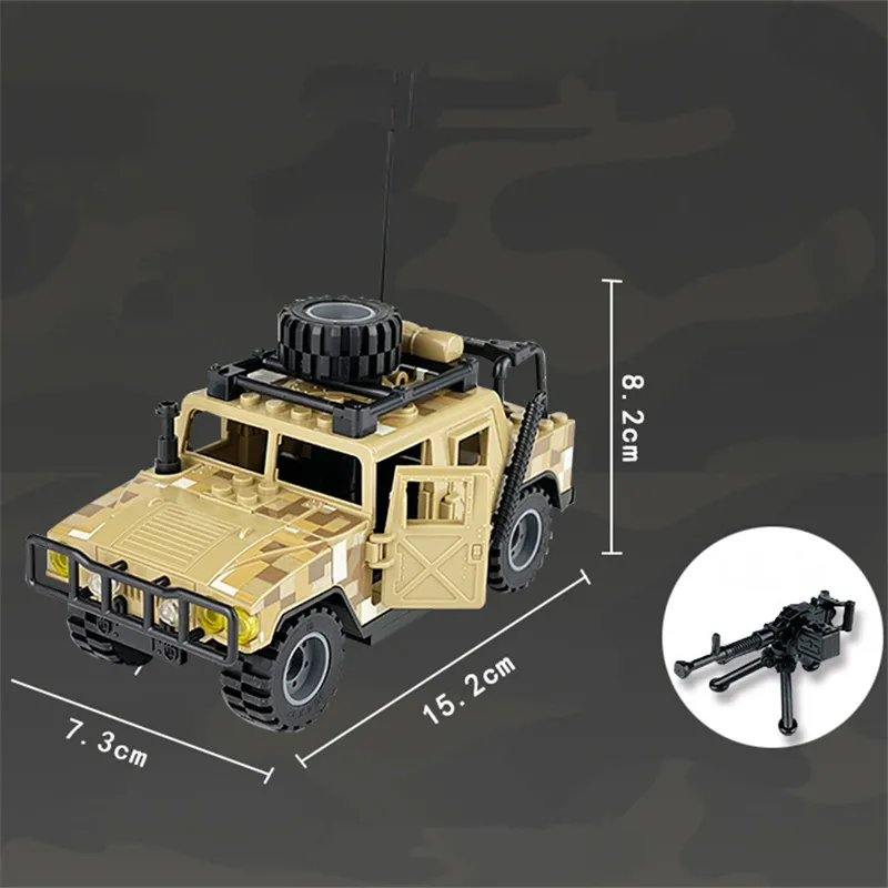 SLUBAN WW2 Военный джип Humvee Jeep H1 армия друзья автомобиль форма король строительные