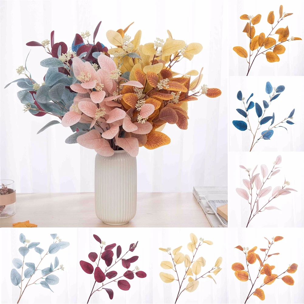 

Artificial Eucalyptus Leaves Green Plants Fake Plants For Home Wedding Party Living Room Balcony Table Decor Bunch Flower Leaves
