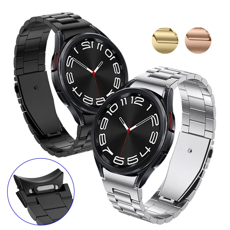 

For Samsung Galaxy Watch 6 5 4 Pro 40mm 44mm 45mm Pro LTE Watch Band Stainless Steel Strap Iron Watchbands Bracelet Wrist Belt