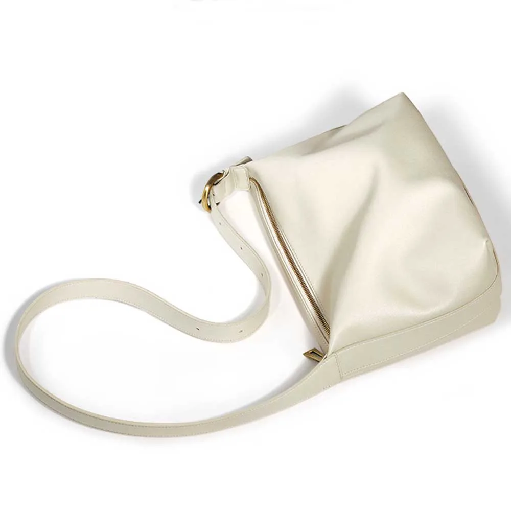 Fashion Minimalism Women Underarm Pouch Bag Soft Genuine Leather Solid Color Shoulder Stylish Lady Handbag Summer Tote 2023