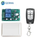 GERMA 433 МГц 4CH Кнопка EV1527 код пульт дистанционного управления RF передатчик DC 12 В 2CH релейный модуль приемника RF для электродвигателя