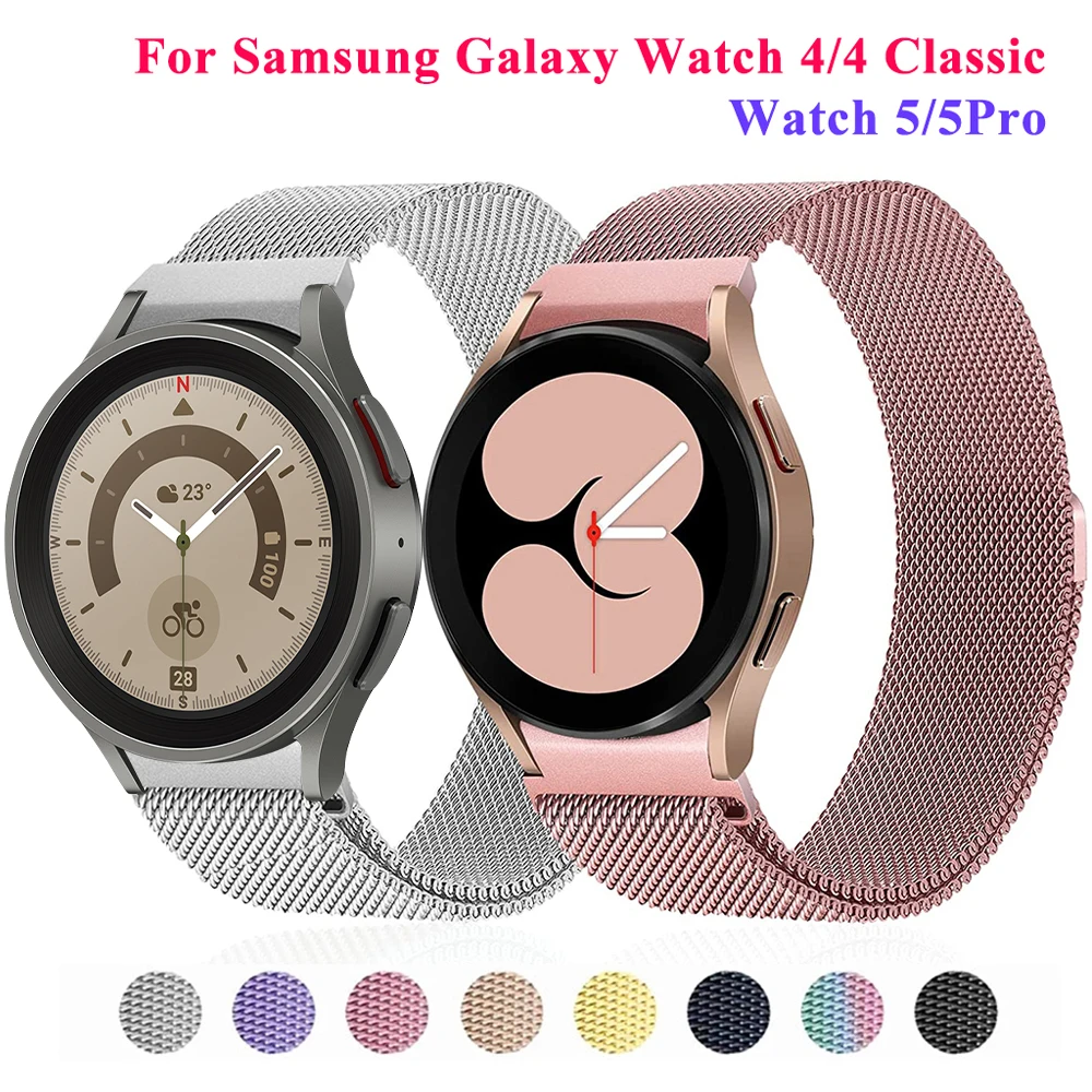 Magnetic Loop Strap For Samsung Galaxy Watch 4/4 Classic/Watch 5 40mm 44mm Metal Band For Bracelet Galaxy Watch 5 Pro 45mm Strap