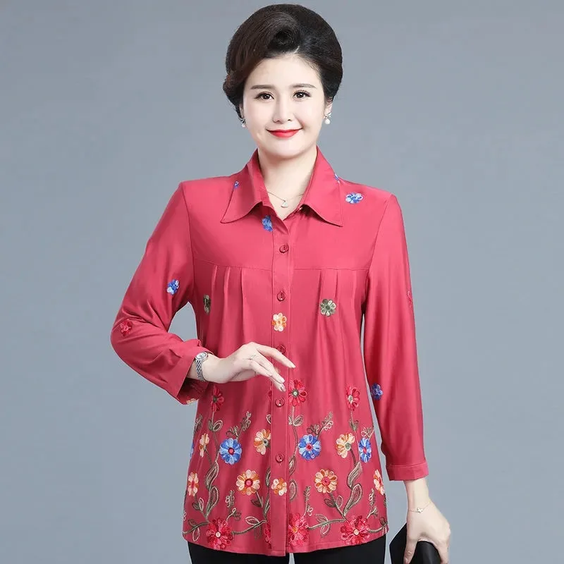Новинка весна-лето 2024 женская рубашка большого размера куртка для матерей