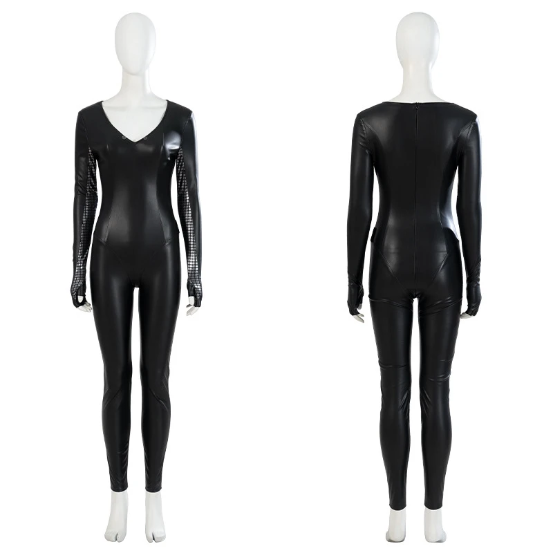 Костюм женский для косплея элитной фантазии черный полный комплект комбинезона