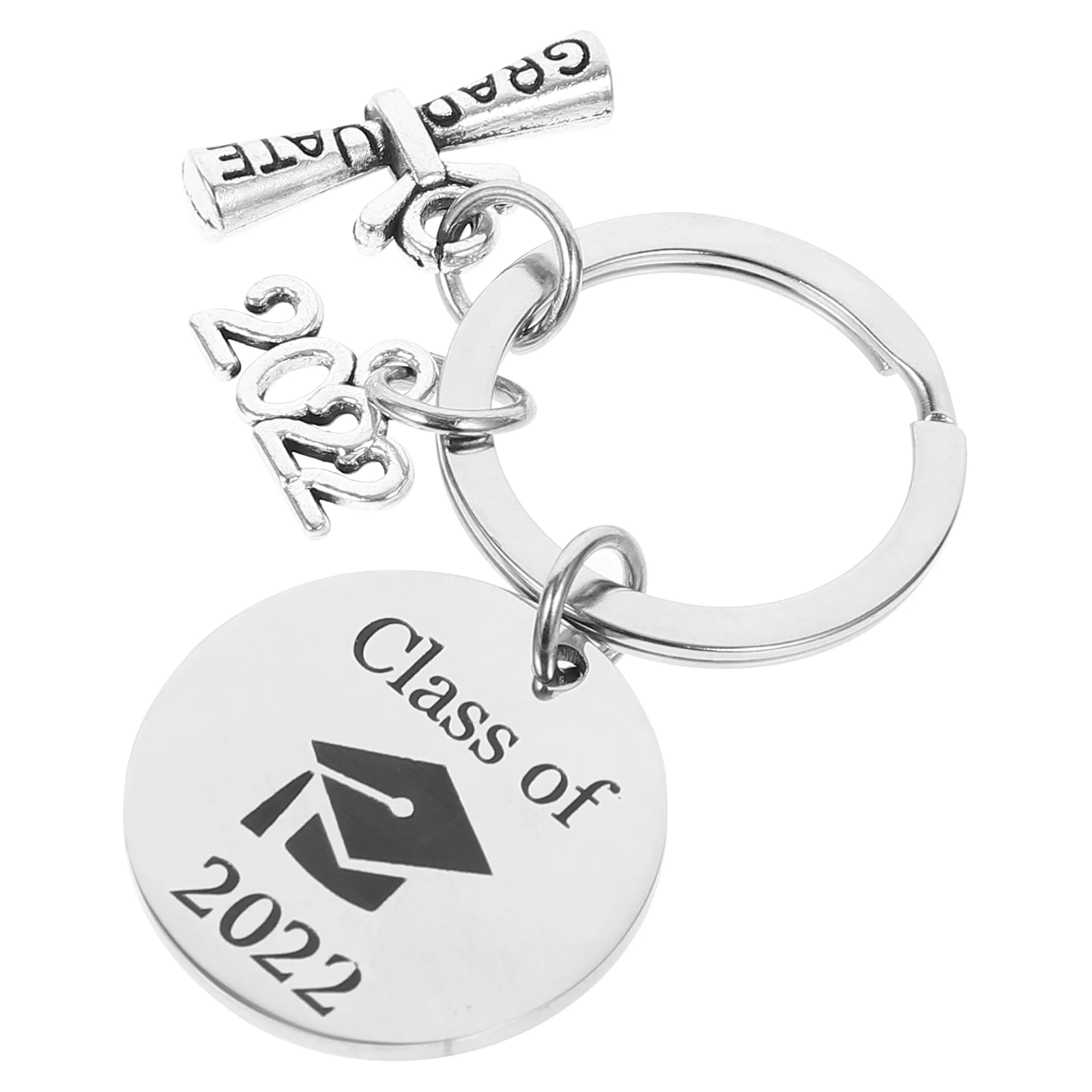 

1Pc Creative Stainless Steel Gift Key Chain 2021 Graduation Bag Key Ring Pendant