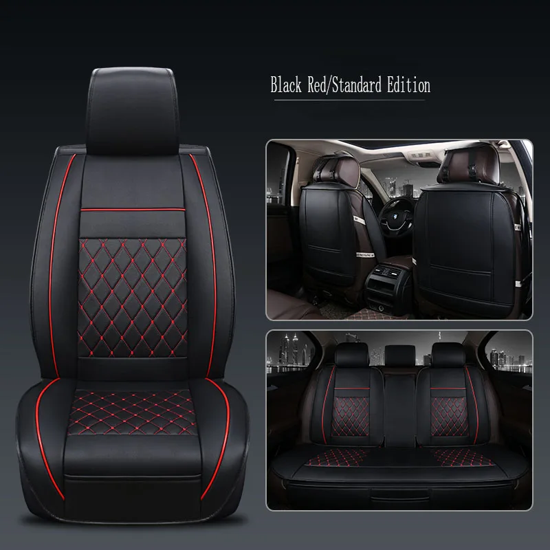

JSOSFAI black leather car all-season universal seat cover for Mazda 3 BL BK 2 5 6 CX-3 CX-4 CX-5 CX-6 CX-7 CX-9 MX-5 RX 8 car Ac