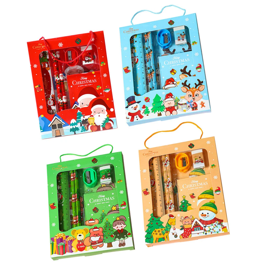 

4 набора, рождественские стильные канцелярские принадлежности, офисные Письменные ручки, рождественские подарки, офисные принадлежности